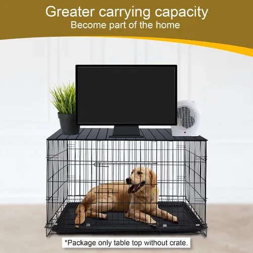 Miniatura 7 de Decoración de jaula de perro de metal con imanes para jaula de 36 pulgadas, decoración de jaula de aluminio plegable para perros, mesa decorativa