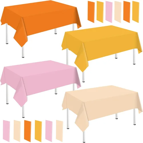 Miniatura 30 de Whaline Mantel rectangular de plástico azul polvoriento, 12 piezas, 4 colores azules, impermeable, para invierno, cumpleaños, bodas, fiestas