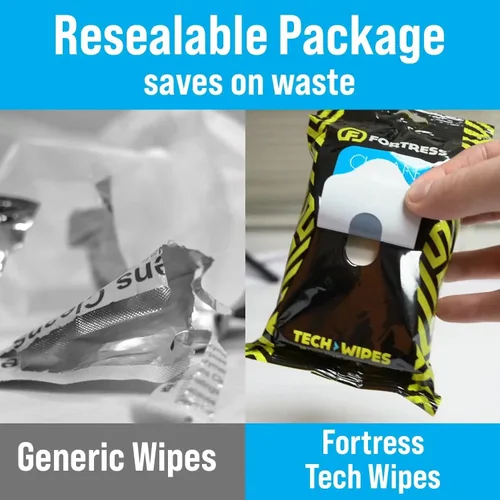 Miniatura 3 de Fortress Toallitas electrónicas (25 ct.) To-Go Tech Wipes para pantallas, teléfonos, teclados, monitores de TV, pantallas de computadora