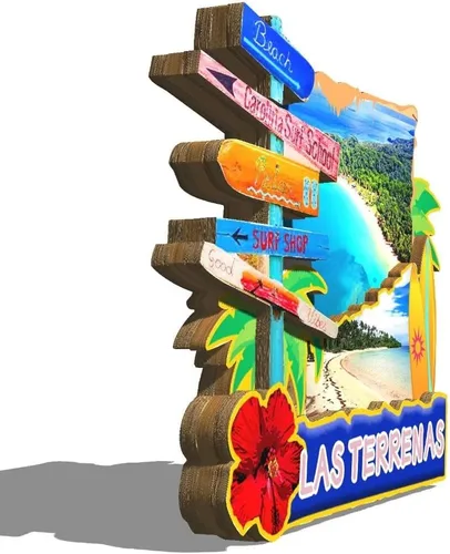 Miniatura 2 de Las Terrenas - Imán para nevera con imán de madera en 3D, para viajes, coleccionables, recuerdos, decoración hecha a mano, 2