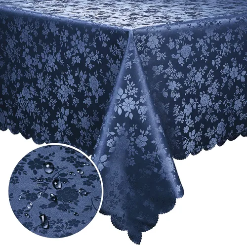 Miniatura 44 de Smiry Mantel cuadrado, mantel de vinilo resistente al agua, lavable, para cocina y comedor (azul bebé, 54 x 54 pulgadas)