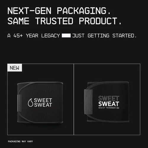 Miniatura 2 de Sports Research Sweet Sweat - Faja reductora de cintura de la serie Core; banda de fitness de sudoración premium para mujeres y hombres Negro