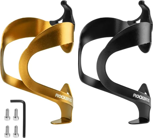Miniatura 12 de ROCKBROS Soporte para botella de agua para bicicleta, ligero, resistente, aleación de aluminio, jaula para bebidas con tornillos, soportes para A2