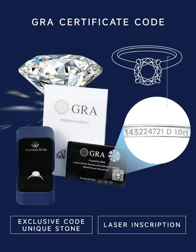 Miniatura 3 de MomentWish Anillos de moissanita, anillos de moissanita de 1 quilates para mujer, anillos solitarios de plata de ley 925 con diamantes de imitación