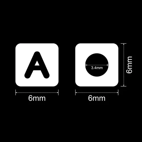 Miniatura 2 de Augshy 500 piezas de cuentas de letras blancas para hacer pulseras, cuentas de alfabeto para hacer pulseras (6 mm)