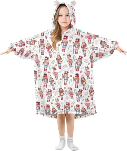 Miniatura 23 de Mantas portátiles para niños, sudadera con capucha tipo manta de gran tamaño, suave y cálida, regalos para niños, niñas y adolescentes de 3 a 14