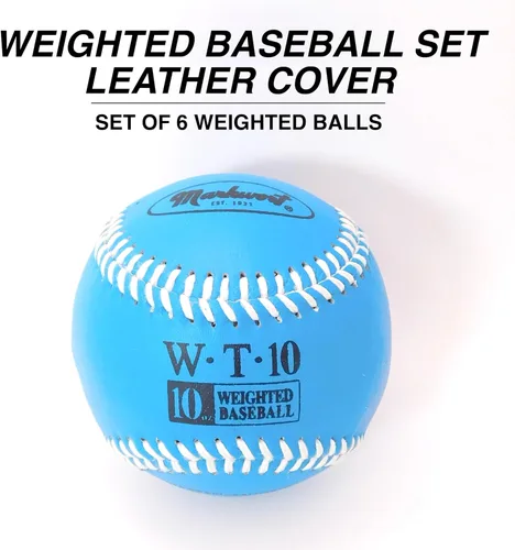 Miniatura 2 de Markwort Juego de béisbol con cubierta de cuero de 9 pulgadas (1 cada 7 onzas, 8 onzas, 9 onzas, 10 onzas, 11 onzas, 12 onzas)