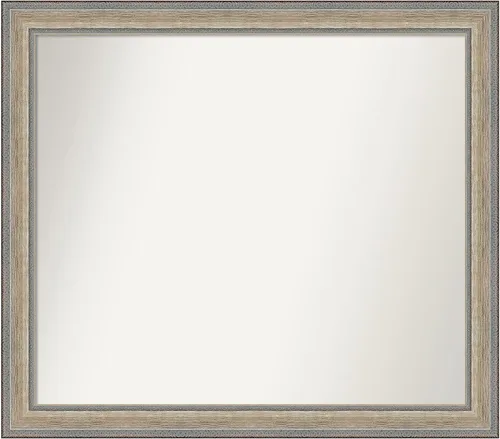 Miniatura 466 de Amanti Art Espejo de baño plateado para sobre fregadero, 28 x 47 pulgadas, espejo rectangular de plata imperial, marco de madera tradicional de gran