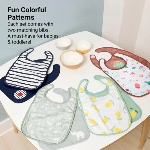 Miniatura 4 de BabyToLove Set of 2 Bibs Soft & Waterproof with a Hook & Loop Closure Infant & Toddler Mealtimes