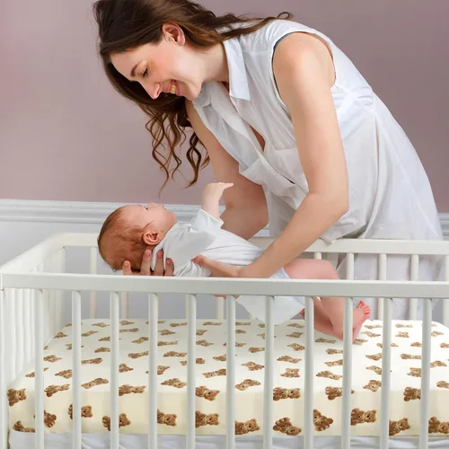 Miniatura 5 de LifeTree Sábanas de cuna unisex para bebé, sábanas bajeras de muselina para cuna, 70% viscosa de bambú y 30% algodón, se adapta a minicuna y paquete
