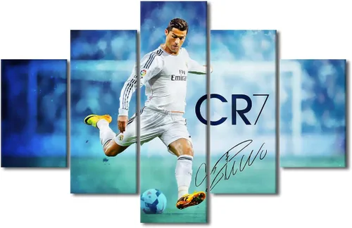 Miniatura 37 de TUMOVO Lienzo decorativo para pared, cuadro de Cristiano Ronaldo, cuadros de club de fútbol, impresiones en lienzo, póster de arte de pared, arte