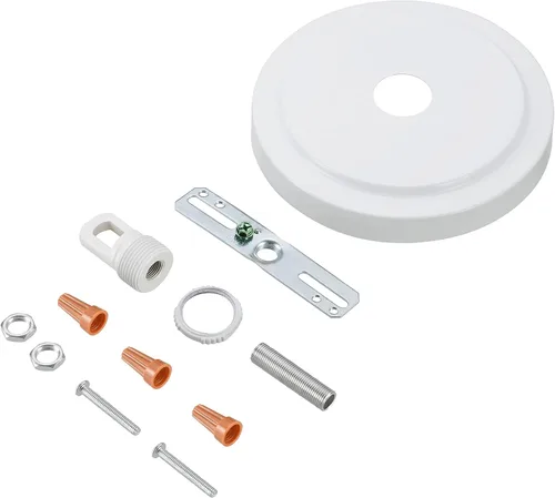 Miniatura 14 de Aspen Creative 21508-11 - Kit de lámpara de araña de transición y toldo con bucle para cuello, bronce aceitado, diámetro de 5-1/2 pulgadas, orificio