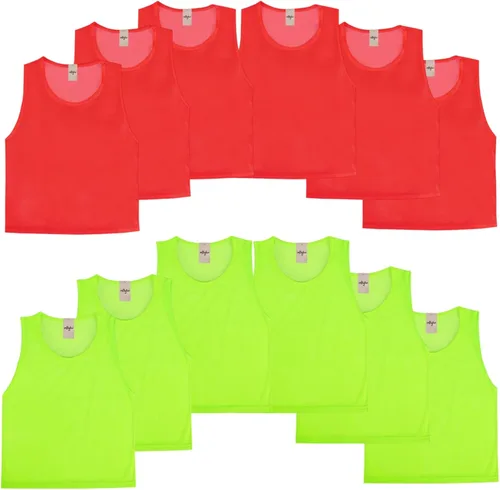 Miniatura 14 de Pinnies Scrimmage - Camiseta de práctica Penny para jóvenes, adultos, baloncesto, fútbol, voleibol 6 naranja + 6 azul