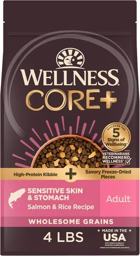 Miniatura 11 de Wellness CORE+ Alimento seco para perros con trozos liofilizados, granos integrales, alto en proteínas, natural, receta original de pavo y pollo