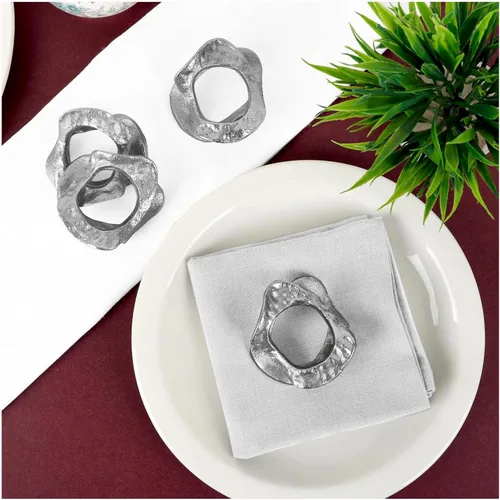 Miniatura 9 de Juego de 6 servilleteros con diseño de estrella, de aluminio duradero, para mesas elegantes, servilleteros de metal, resistente al óxido, decoración