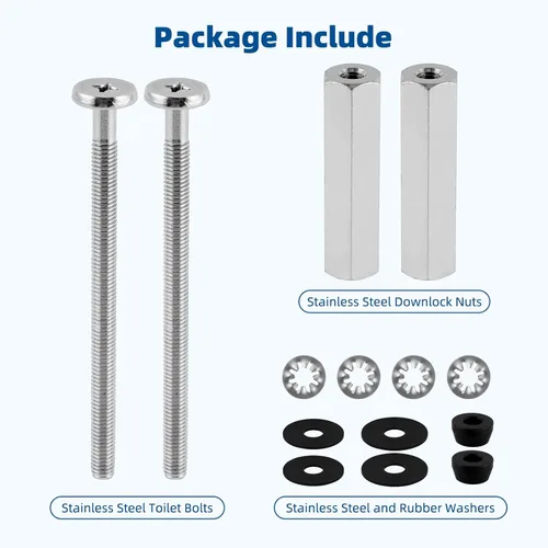 Miniatura 7 de Tornillos universales de latón macizo para asiento de inodoro, 2 piezas de pernos de metal para asiento de inodoro, pernos de piso de inodoro