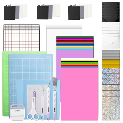 HAWERSI Ultimate Accessories Bundle compatible con Joy Xtra, Makers y All Explore Air, kit de inicio de manualidades de 79 piezas con vinilo de