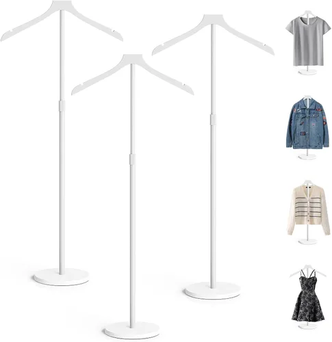 Miniatura 9 de OLV - Torso de maniquí, soporte de exhibición ajustable de camisa de 30 a 41 pulgadas de altura, soporte de exhibición de ropa estable