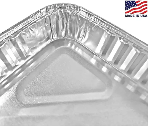 Miniatura 5 de PACTOGO Bandeja de papel de aluminio para tartas de tamaño 1/4 con tapa de cúpula baja transparente, 12.75 pulgadas de largo x 8.75 pulgadas