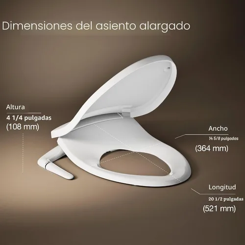 Miniatura 3 de Kohler PureWash M250 - Asiento de inodoro redondo manual para bidé, color blanco, tapa de cierre silencioso que evita golpes, fácil instalación