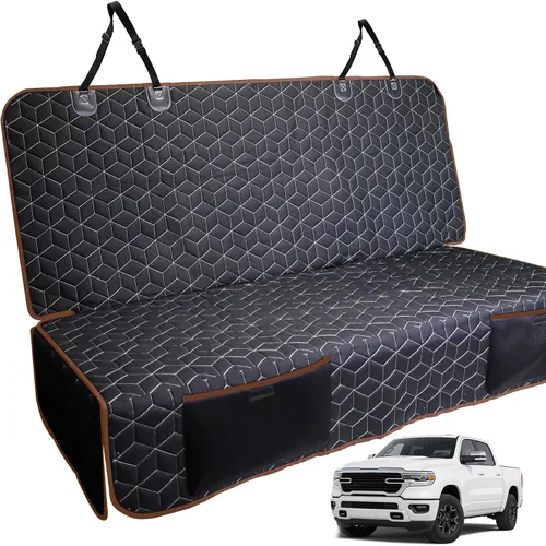 Miniatura 10 de Meginc - Fundas de asiento de coche para perros para el asiento trasero, fundas de asiento de banco impermeables para mascotas para camiones Ford
