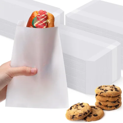 Miniatura 10 de Lallisa 1000 bolsas de vidrio de 5 x 7 pulgadas, bolsas de papel encerado, fundas para galletas, bolsas de papel de cera para sándwich para fiesta