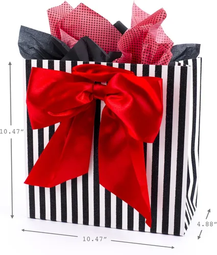 Miniatura 5 de Hallmark - Bolsa de regalo grande insignia con papel de seda (lazo rojo)