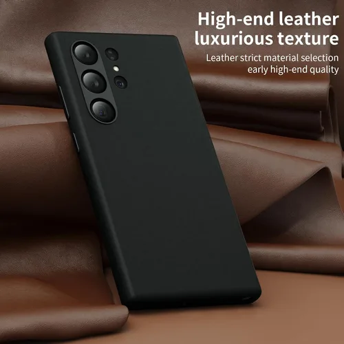 Miniatura 2 de Funda de cuero genuino para Samsung Galaxy S24 Ultra - Cuero de grano completo, compatible con MagSafe y carga inalámbrica, botones de metal bisel