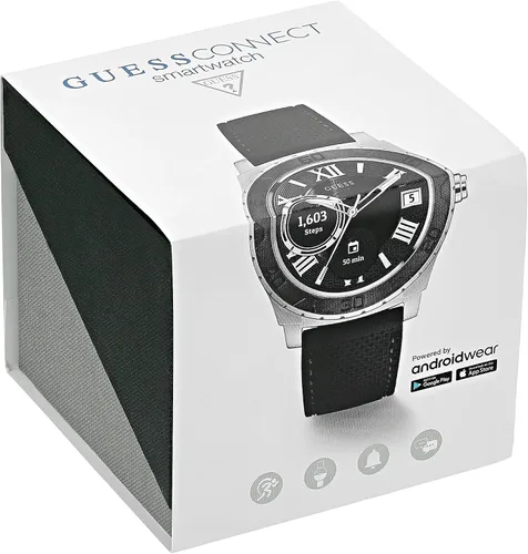 Miniatura 4 de GUESS - Reloj inteligente de silicona para hombre, acero inoxidable, con pantalla táctil
