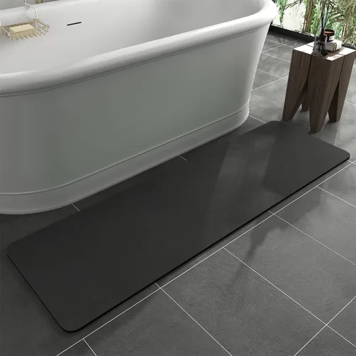 Miniatura 45 de MontVoo -Tapete de baño-Alfombras de baño delgadas antideslizantes para debajo de la puerta- Superficie de gamuza sintética absorbente, de secado