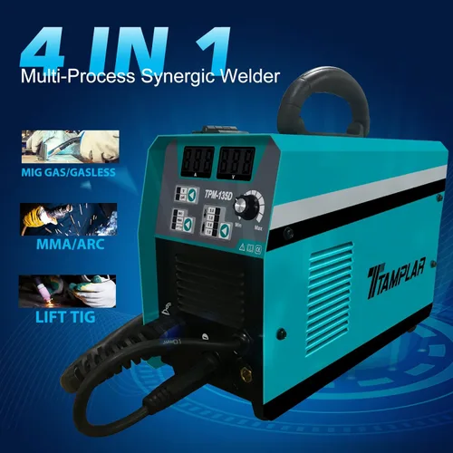 Miniatura 3 de Soldador MIG - 135AMP 110V y 220V Voltaje Dual 4 en 1 Flux MIG/alambre sólido/Stick ARC/Lift TIG Gas/soldadura sin gas, IGBT Inverter Soldadora