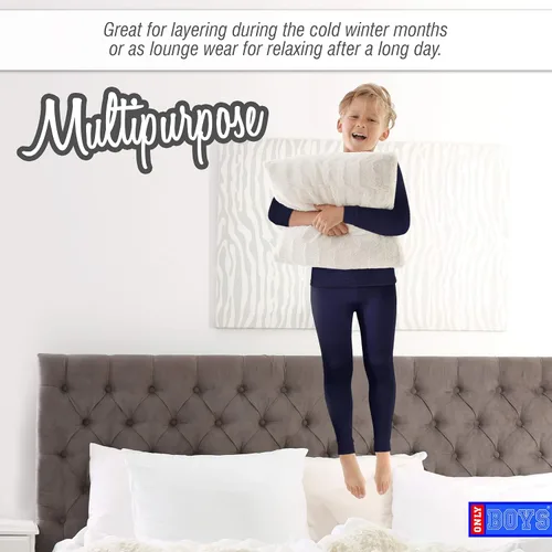Miniatura 5 de Conjunto de ropa interior térmica 4 piezas de forro polar cepillado y pantalones largos para niños