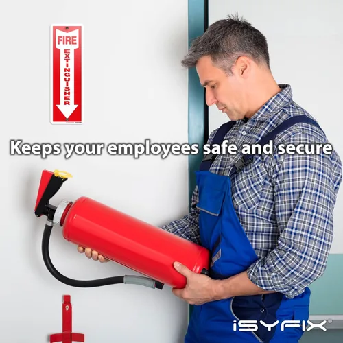 Miniatura 5 de iSYFIX Letrero para extintor de incendios – Paquete de 2 letreros de aluminio 0.040 100% libre de óxido, laminado para máxima resistencia a
