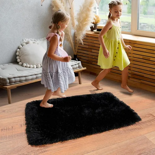 Miniatura 4 de Dssimo - Alfombra superesponjosa para la habitación, alfombra de área moderna, pequeña, suave y acogedora de felpa para niños, niñas y adolescentes