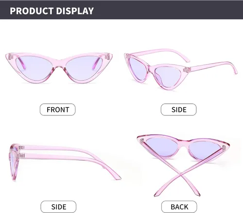 Miniatura 3 de Lentes de sol retro para mujer, con marco de plástico y diseño con estilo ojo de gato YOSHYA