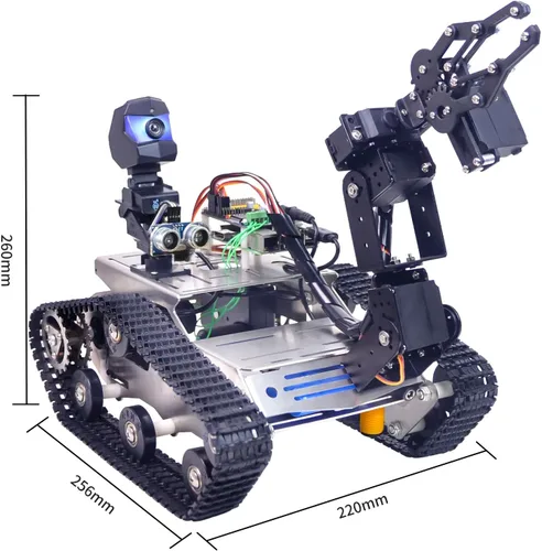 Miniatura 9 de Kit de robot inteligente para Raspberry Pi, chasis de robot tanque transmisión de video en tiempo real, control WiFi/Bluetooth, planificación