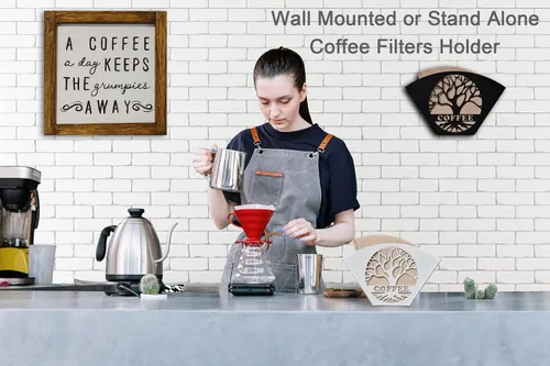 Miniatura 3 de Elegante soporte para filtro de café con forma de ventilador de hierro para extender uniformemente los filtros, estante de filtro de café