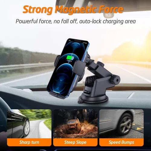 Miniatura 2 de Cargador inalámbrico para automóvil, (nueva versión de brazos automáticos), cargador inalámbrico rápido para automóvil, soporte de teléfono