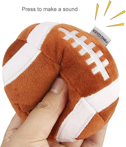 Miniatura 2 de Paquete de 3 pelotas interactivas para perros pequeños y medianos, pelotas de fútbol, fútbol y tenis para perros, rellenas de juguetes esponjosos