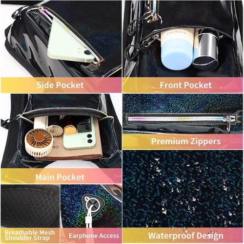 Miniatura 4 de Mochila de hidratación, mochila de agua con cámara de 2L, mochila de hidratación para raves, esencial para festivales, senderismo, ciclismo