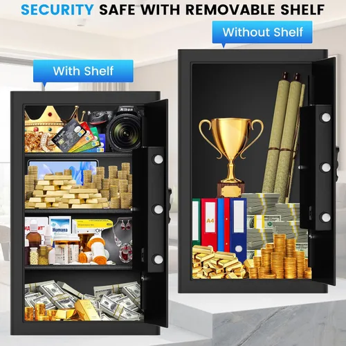 Miniatura 6 de Caja de seguridad grande de 7.0 pies cúbicos a prueba de incendios para el hogar, caja de seguridad digital antirrobo con cerradura de combinación