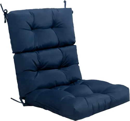 Miniatura 21 de Giantex - Cojín para silla de patio exterior, 5 pulgadas, para respaldo alto con 4 lazos de cuerda, cojín para columpio de patio, silla con asiento