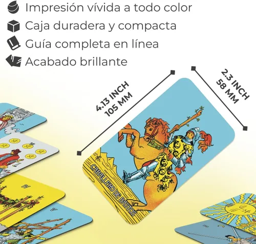 Miniatura 2 de Cartas del tarot originales en español, baraja de 78 cartas, baraja española de tamaño de bolsillo (4.13 x 2.3 pulgadas), cartas de adivinación