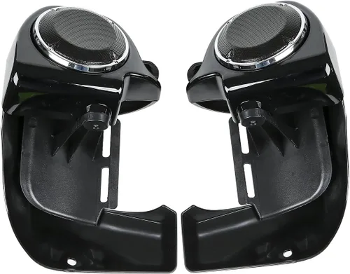 Kit inferior de carenado ventilado negro vívido con altavoces y rejillas de 6.5 pulgadas para Harley Touring Road King Electra Street Glide