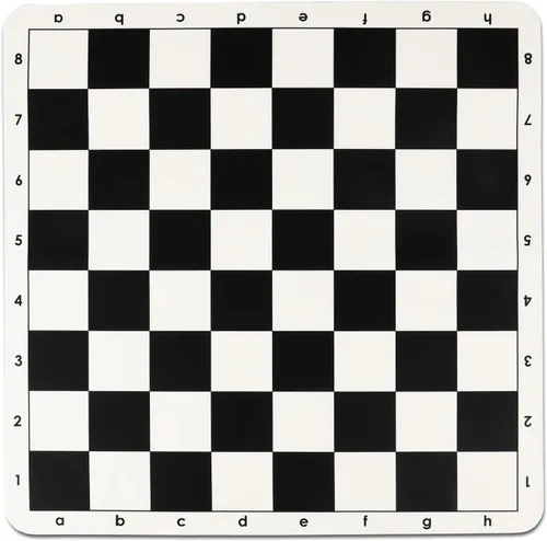 Tablero de ajedrez para torneos, alfombrilla de silicona de 20 pulgadas, cuadrados blancos y negros con marca