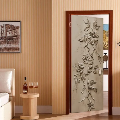 Miniatura 46 de Calcomanías 3D para puerta, murales para despegar y pegar, cocodrilo negro, calcomanías de pared, autoadhesivas, extraíbles, impermeables, de PVC