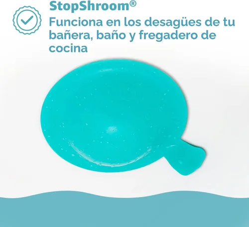 Miniatura 4 de StopShroom STBLU232 Tapón Universal Cubierta para Desagües de Bañera, Baño y Cocina, Aguamarina Aqua