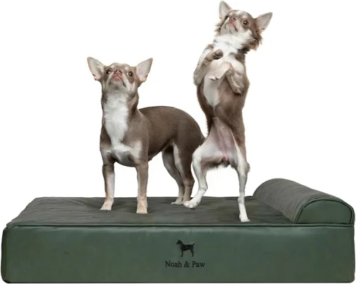 Miniatura 11 de NOAH & PAW Cama para perro, 28x23x7.5 pulgadas, camas ortopédicas para perros de tamaño mediano, espuma viscoelástica tipo cáscara de huevo Cuero