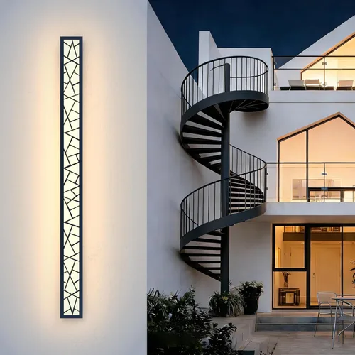 Miniatura 13 de Luces de Pared al Aire Libre 30cm Apliques de Pared Modernos LED Apliques de Pared Largos Luz de Porche Frontal Negra Impermeable Luz de Pared LED