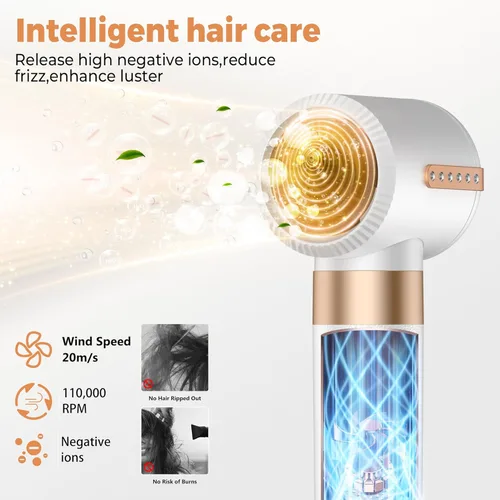 Miniatura 7 de Cepillo secador de pelo 7 en uno, potente cepillo secador de pelo con rizador de aire para cabello, cepillo secador de pelo con difusor, cepillo